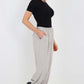 Italian Ruched Hem Cotton Trousers With Side Pockets