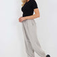 Italian Ruched Hem Cotton Trousers With Side Pockets