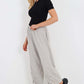Italian Drawstring Hem Cotton Trousers With Side Pockets
