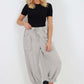 Italian Drawstring Cotton Harem Trousers With Side Pockets