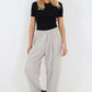 Italian Pleated Cotton Trousers With Side Pockets