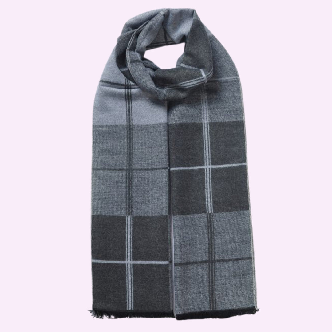 Aligned Check Pattern Men Scarf