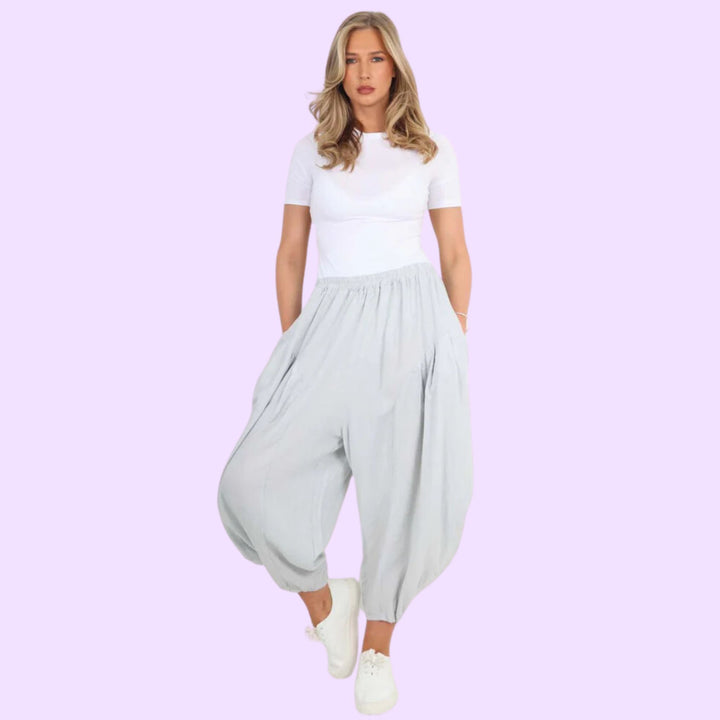 Italian Plain Linen Hareem Pants