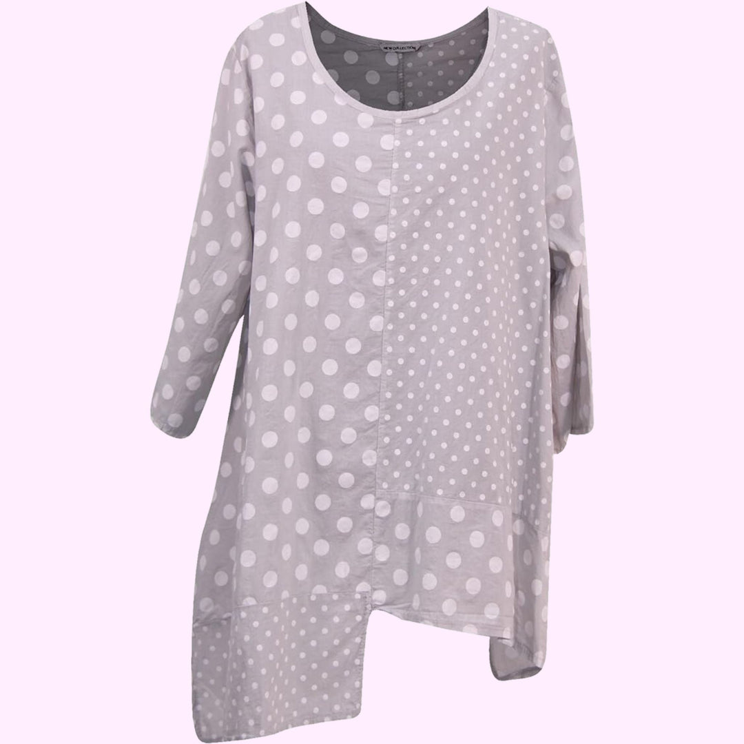 Italian Polka Dots Crew Neck Top