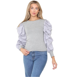 Puff Sleeves Rib Tops