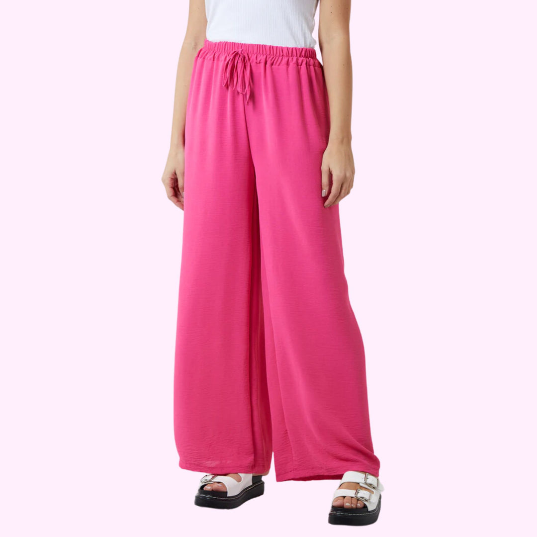 DRAWSTRING VISCOSE CREPE TROUSER