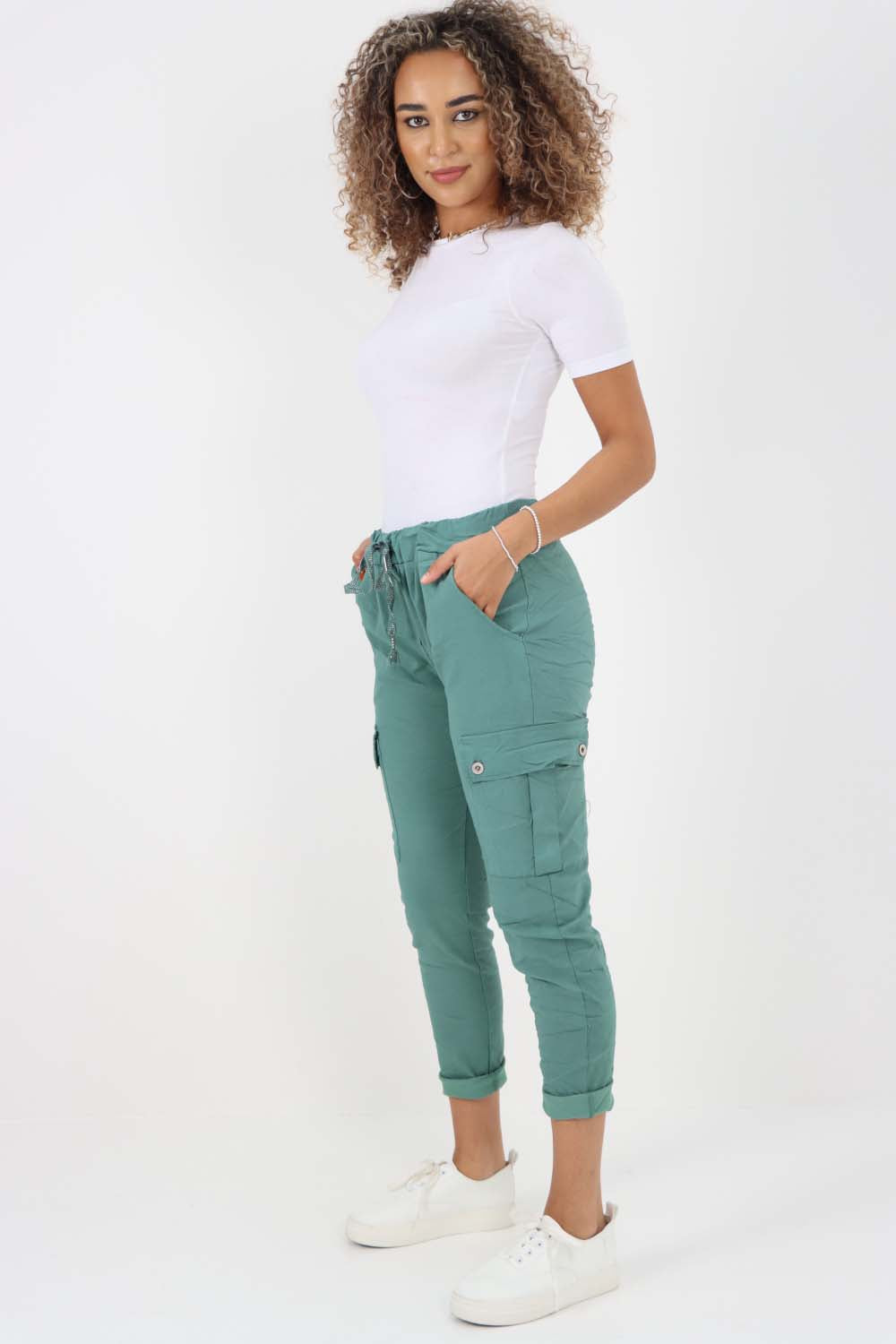 Italian Drawstring Waistband Magic Cargo Trouser