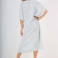 Italian Drawestring Front Side Split Linen Dress