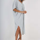 Italian Drawestring Front Side Split Linen Dress