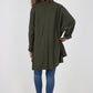 Italian Plain Roll Neck Dip Hem Cotton Top