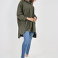 Italian Plain Roll Neck Dip Hem Cotton Top
