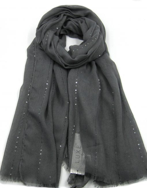 TR Glitter Line Plain Scarf