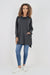 Italian Plain Roll Neck Dip Hem Cotton Top