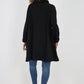 Italian Plain Roll Neck Dip Hem Cotton Top