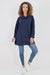 Italian Plain Roll Neck Dip Hem Cotton Top