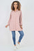 Italian Plain Roll Neck Dip Hem Cotton Top