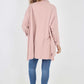 Italian Plain Roll Neck Dip Hem Cotton Top