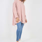 Italian Plain Roll Neck Dip Hem Cotton Top