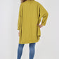Italian Plain Roll Neck Dip Hem Cotton Top