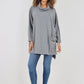 Italian Plain Roll Neck Dip Hem Cotton Top