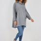 Italian Plain Roll Neck Dip Hem Cotton Top