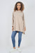 Italian Plain Roll Neck Dip Hem Cotton Top