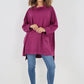 Italian Plain Roll Neck Dip Hem Cotton Top