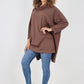 Italian Plain Roll Neck Dip Hem Cotton Top