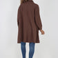 Italian Plain Roll Neck Dip Hem Cotton Top