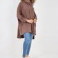 Italian Plain Roll Neck Dip Hem Cotton Top