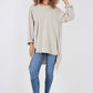 Italian Plain Pockets Dip Hem Cotton Top