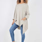 Italian Plain Pockets Dip Hem Cotton Top
