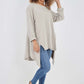 Italian Plain Pockets Dip Hem Cotton Top