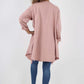 Italian Plain Pockets Dip Hem Cotton Top