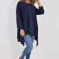 Italian Plain Pockets Dip Hem Cotton Top