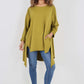 Italian Plain Pockets Dip Hem Cotton Top