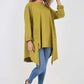 Italian Plain Pockets Dip Hem Cotton Top