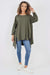 Italian Plain Pockets Dip Hem Cotton Top