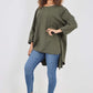 Italian Plain Pockets Dip Hem Cotton Top