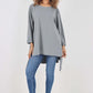 Italian Plain Pockets Dip Hem Cotton Top