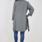 Italian Plain Pockets Dip Hem Cotton Top