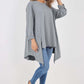 Italian Plain Pockets Dip Hem Cotton Top