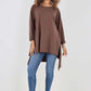 Italian Plain Pockets Dip Hem Cotton Top