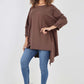 Italian Plain Pockets Dip Hem Cotton Top