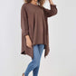Italian Plain Pockets Dip Hem Cotton Top