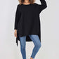 Italian Plain Pockets Dip Hem Cotton Top