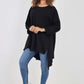 Italian Plain Pockets Dip Hem Cotton Top