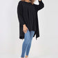 Italian Plain Pockets Dip Hem Cotton Top