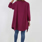 Italian Plain Pockets Dip Hem Cotton Top