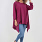 Italian Plain Pockets Dip Hem Cotton Top